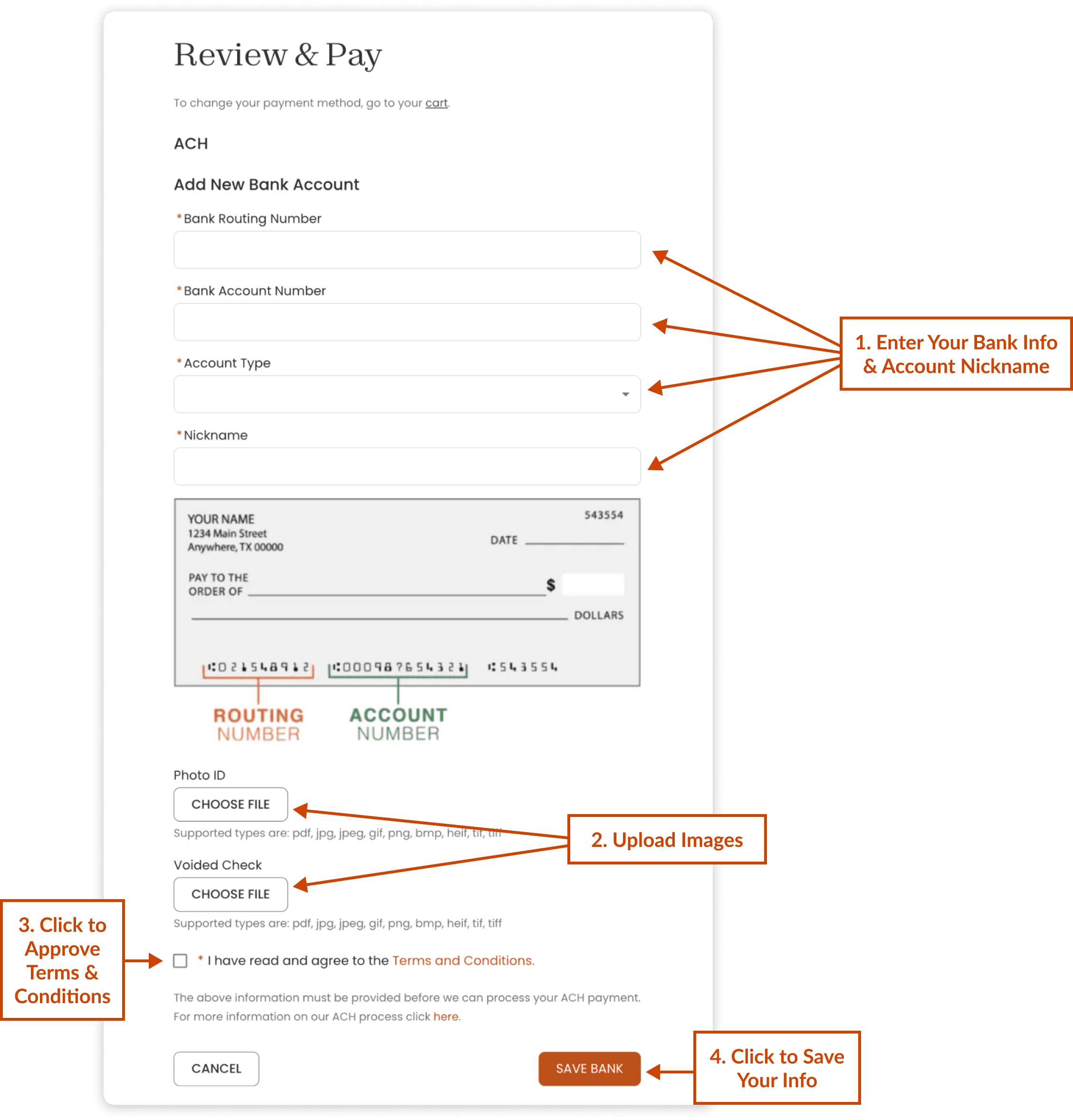 Step 4: Enter Bank Info Image