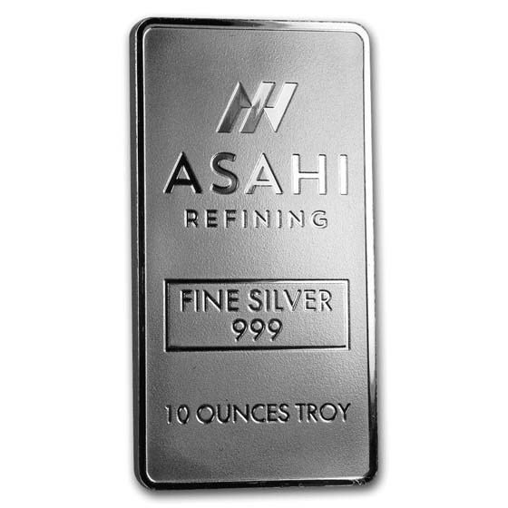 10 oz Asahi Silver Bar - Obverse