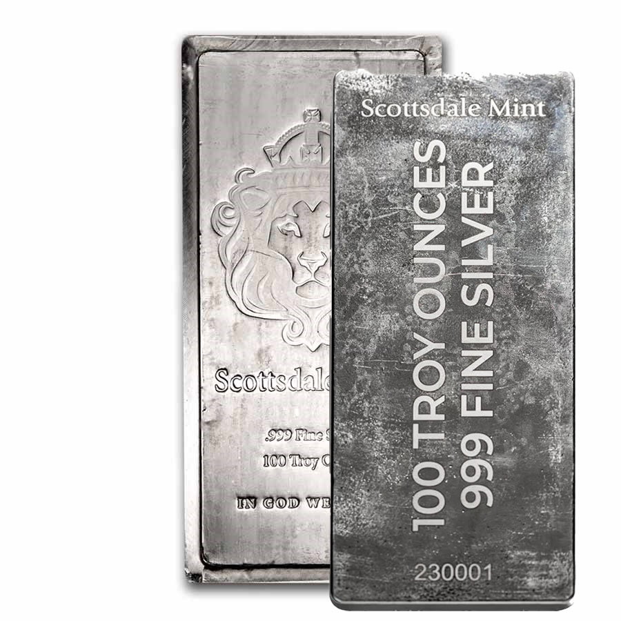 Scottsdale Mint 100 oz Silver Bar