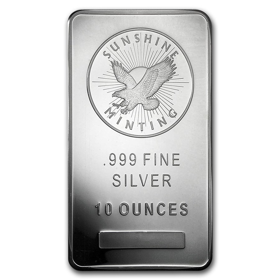 10 oz Sunshine Mint Silver Bar - Front