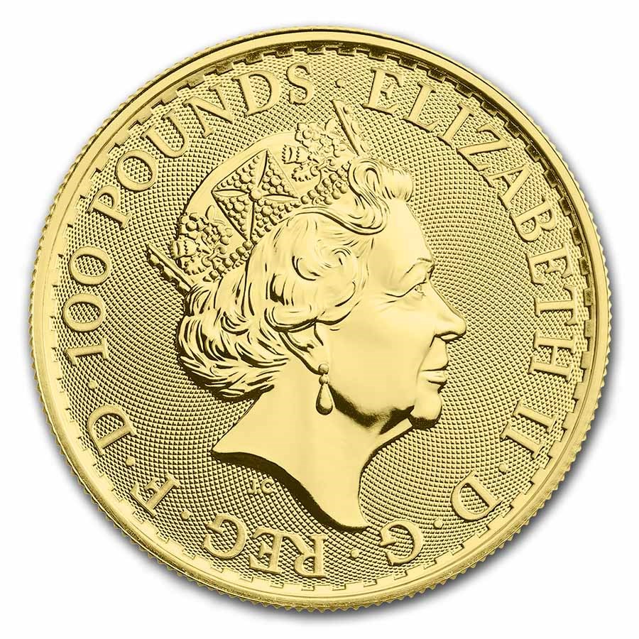 2022 British Royal Mint 1 oz Gold Britannia - Reverse