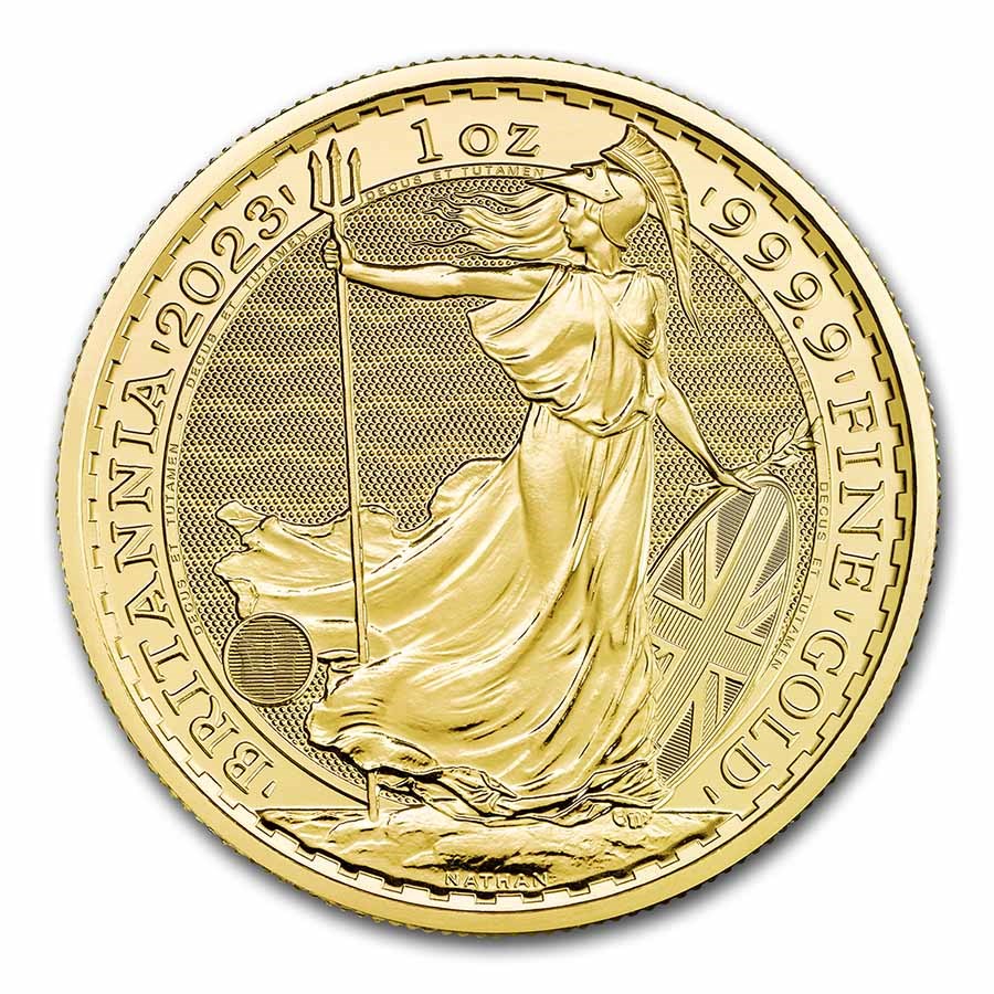 1oz 2023 Queen Elizabeth II Royal Mint Gold Britannia Coin - Front and Back