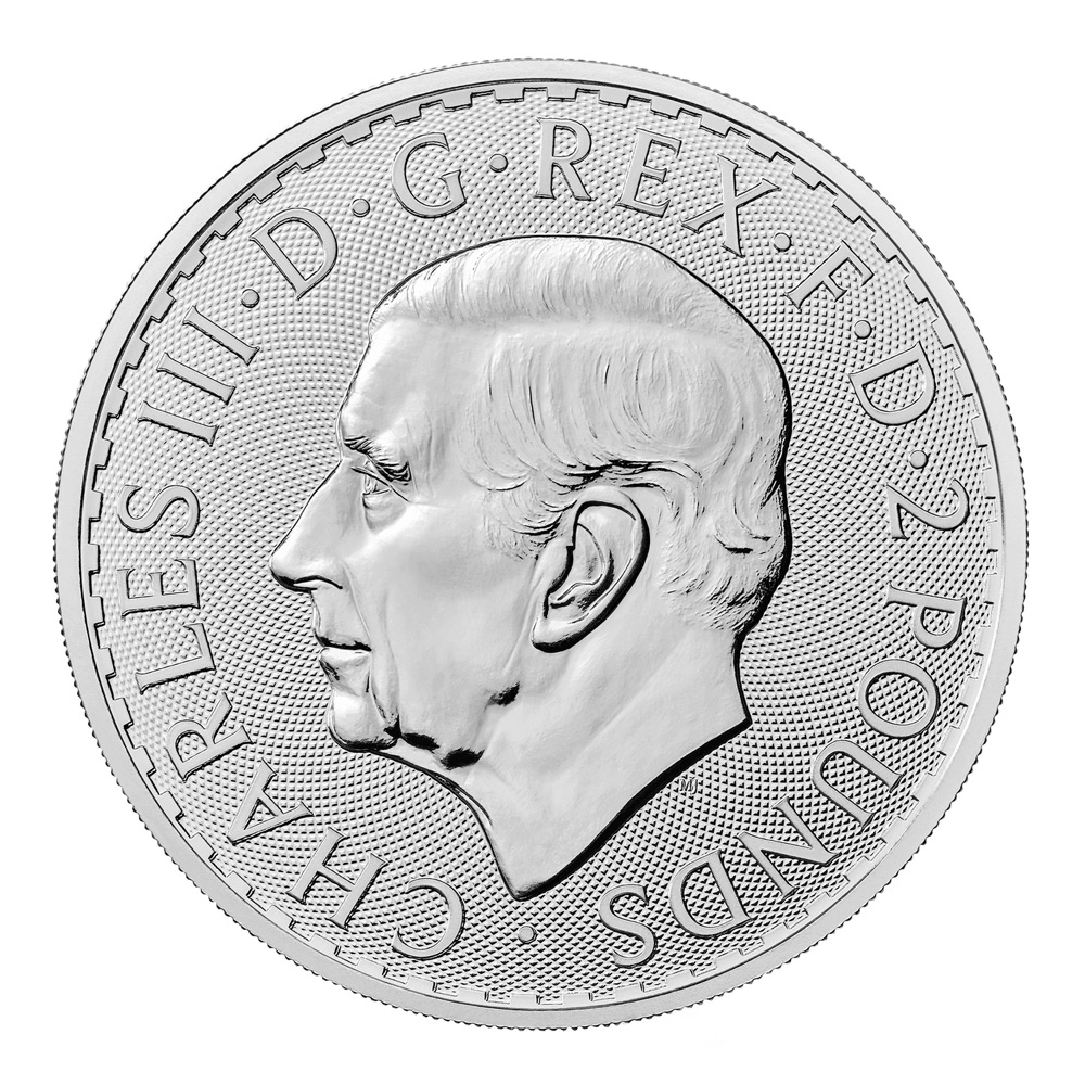 2023 King Charles II Royal Mint Silver Britannia Coin - Reverse