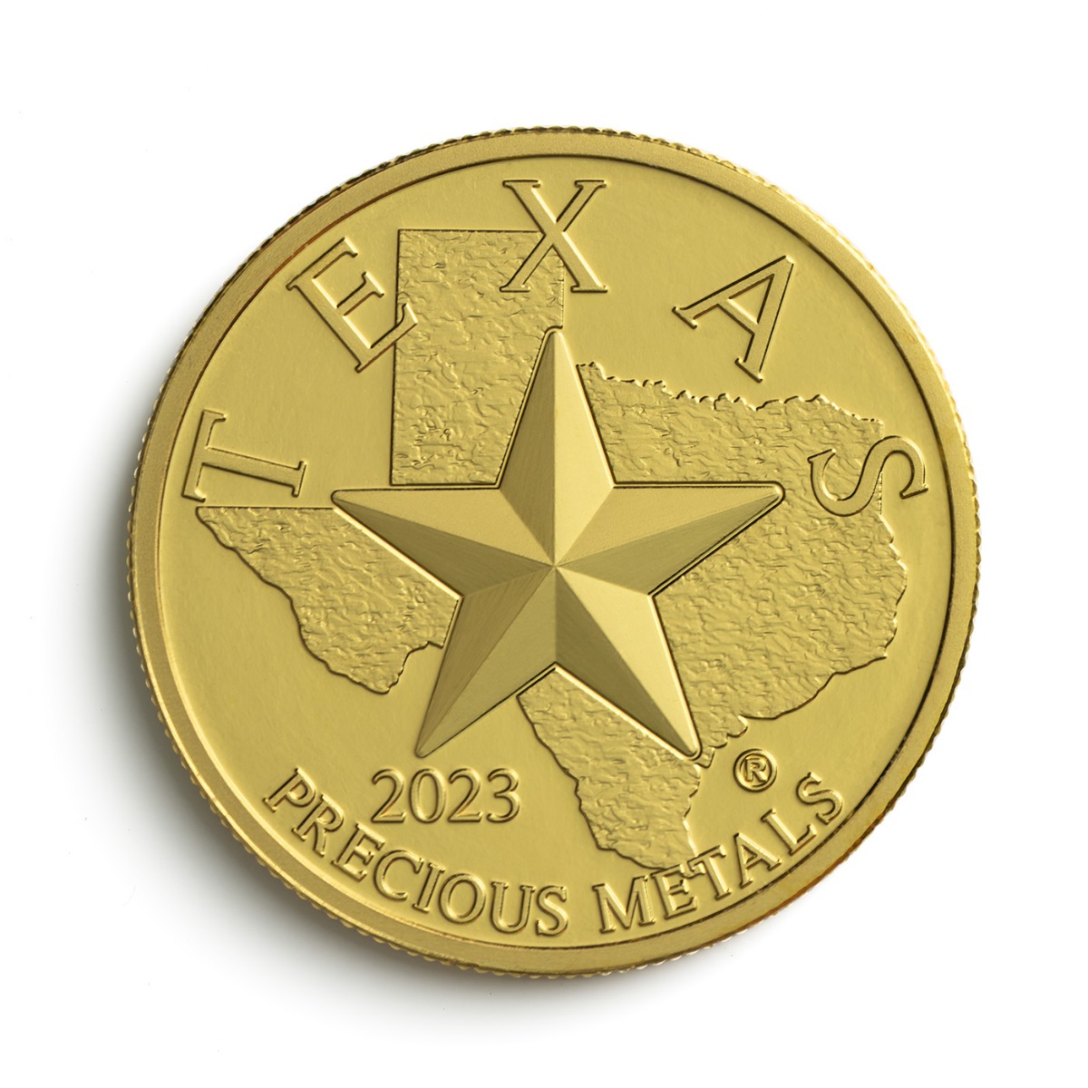 Texas Gold Round in Wooden Display Box