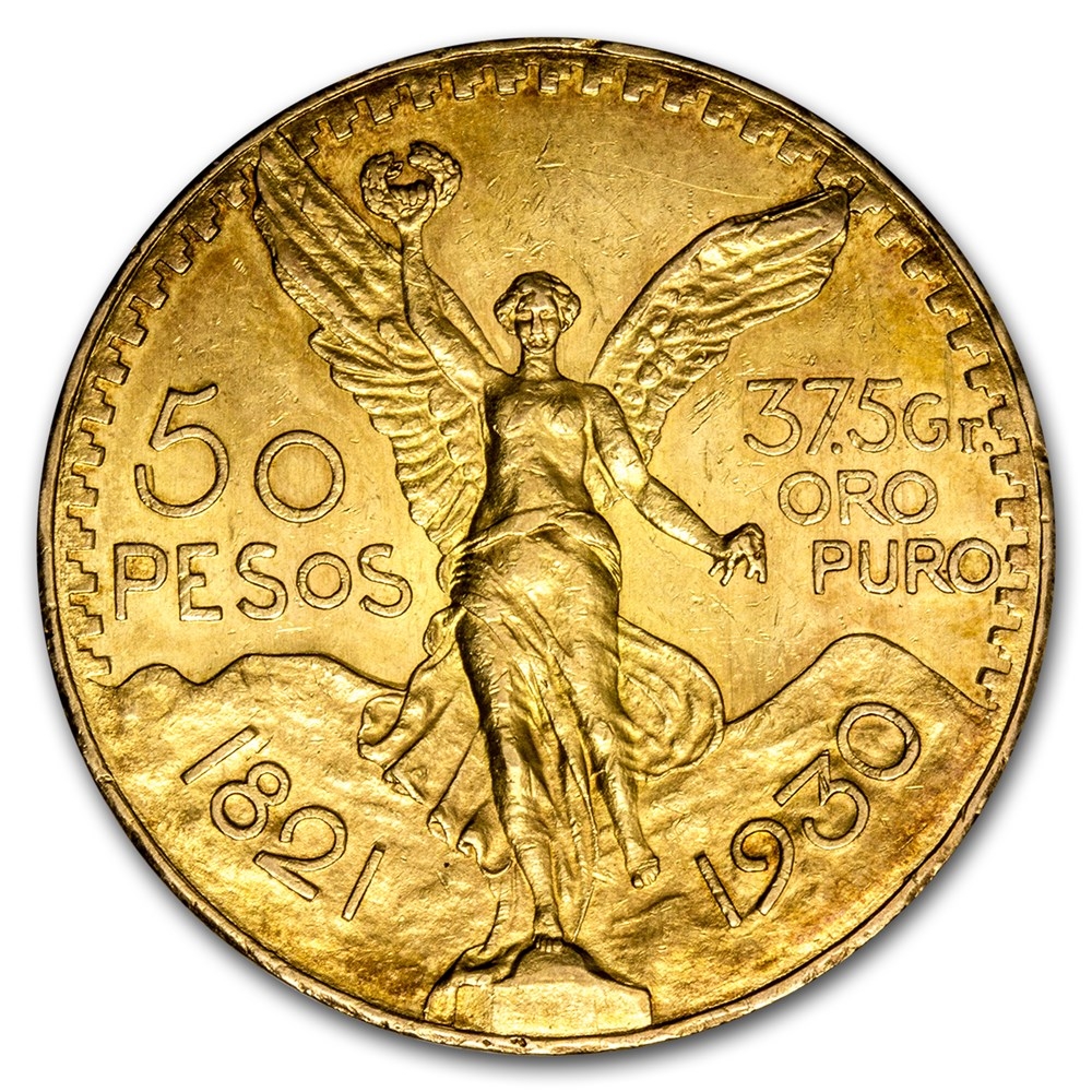 Золотые монеты 50 лет. 50 Песо Мексика золото. Монета 5 pesos 1943. Золотые монеты Мексики. 50 Мексиканских песо.