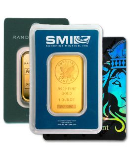 1 oz Gold Bars (Carded, Certified - Mint of Our Choice)
