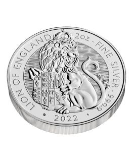 2022 Royal Mint 2 oz Tudor Beasts Lion Silver Coin - Reverse
