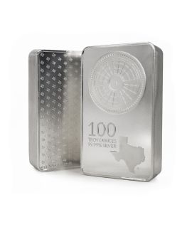 Buy 100 oz Texas Silver Bar - Front and Back