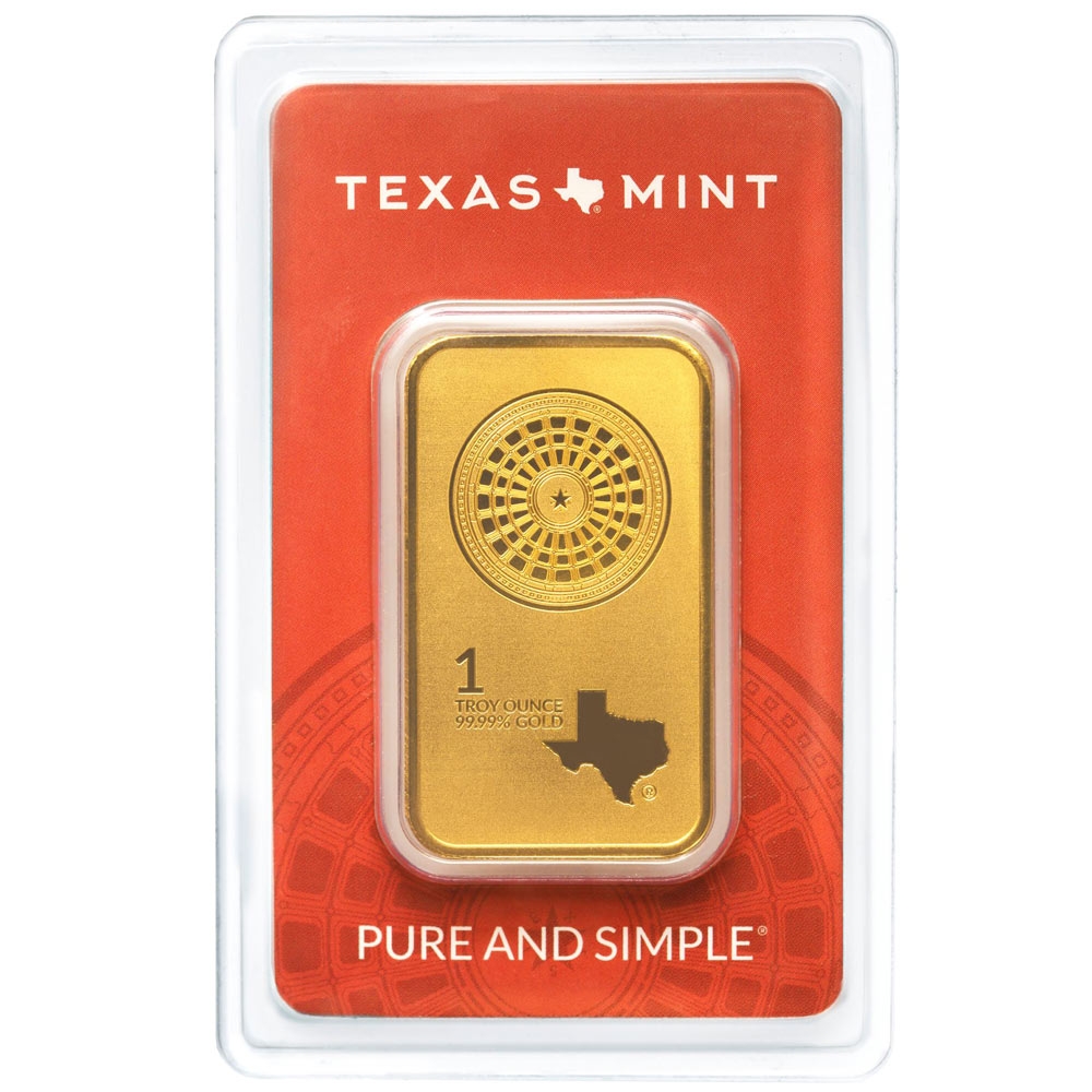 Buy 1 oz Texas Mint Gold Bars w/ Assay (25 oz Box)