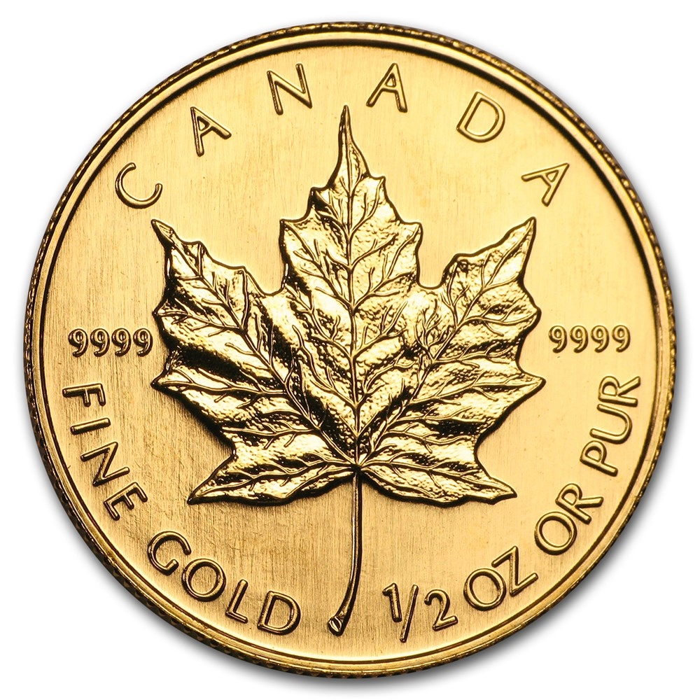 1/2 oz Canadian Maple Leaf Gold Coin - Reverse