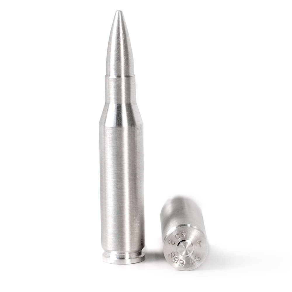 .308 Caliber Pure Silver Bullet Bullion (2 oz) *10-pack*