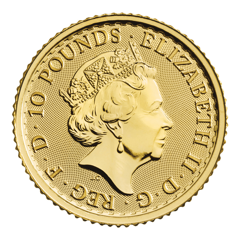 2023 Tenth oz Royal Mint Gold Britannia - Queen Elizabeth - Front & Back