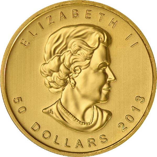 Obverse of Canadian Maple Leaf Gold Coin (Any Year)