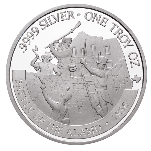Reverse of 2021 Texas Silver Round