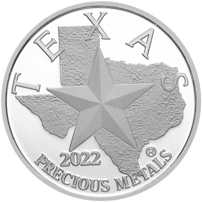 Obverse of 2022 Texas Silver Round - Battle of Goliad