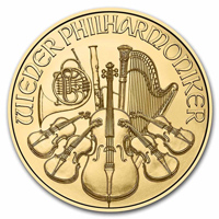 Reverse of 2023 Austrian Gold Philharmonics Coin