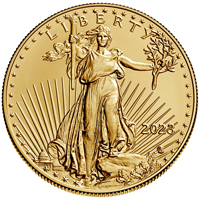 Obverse of 1/2 oz 2023 American Gold Eagle