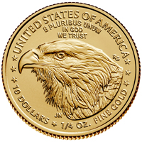 Reverse of Quarter oz 2023 American Gold Eagle