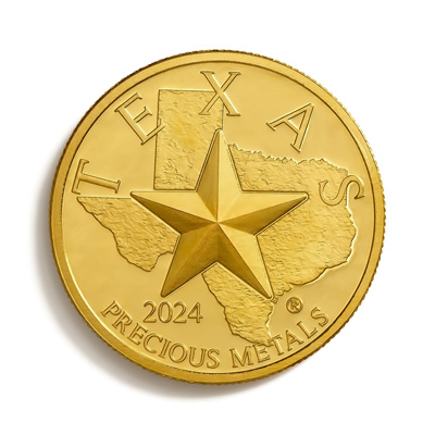 Buy 2024 Texas Gold Round *Box of 10* - Obverse
