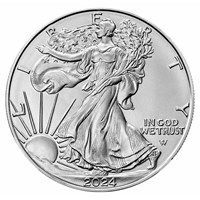 Obverse of 2024 American Silver Eagle Coin - Type 2
