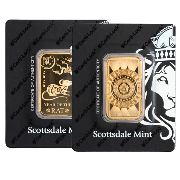 1 oz Scottsdale Mint Gold Bars