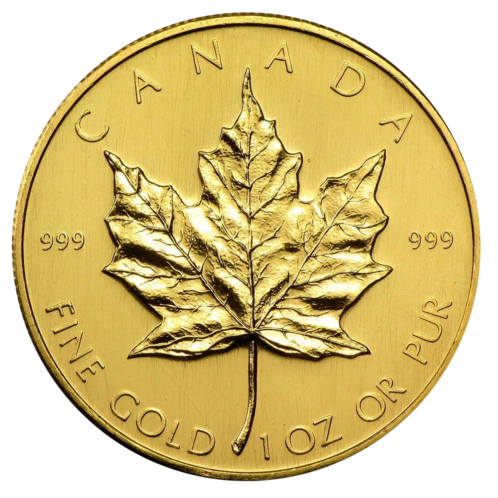 Reverse of Canadian Maple Leaf Gold Coin (Pre-1983)