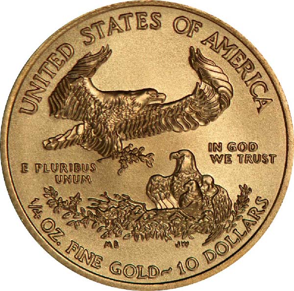 Reverse of 1/4 oz American Gold Eagle
