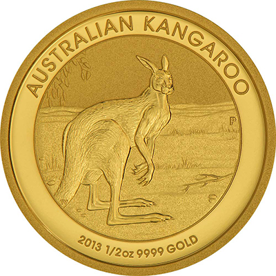Reverse of 1/2 oz Australian Gold Kangaroo