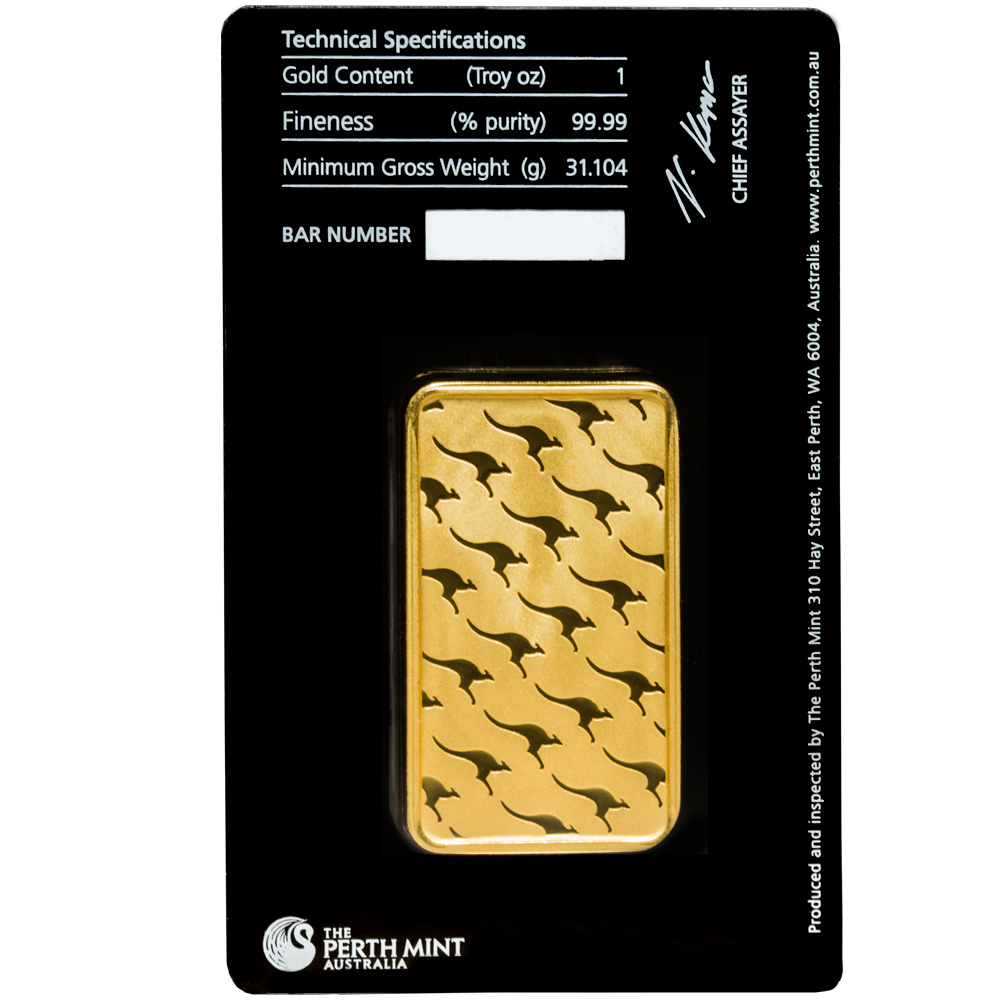 Reverse of 1 oz Perth Mint Gold Bars