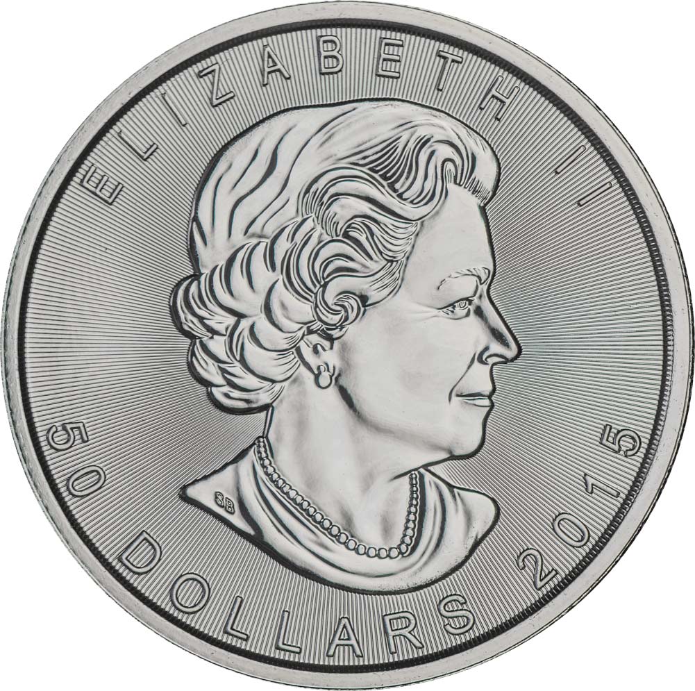 Obverse of Canadian Maple Leaf Platinum Coin