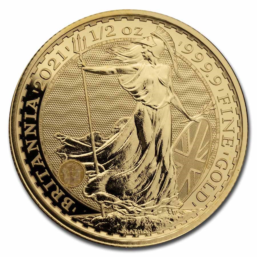1/2 oz Royal Mint Gold Britannias Reverse